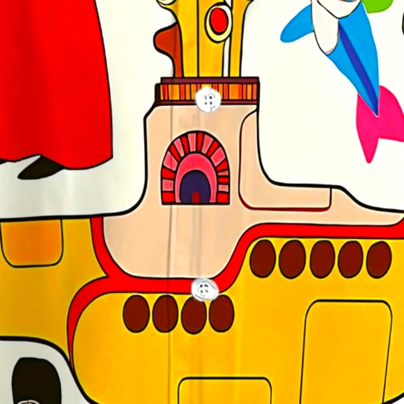 3/14$ Beatles Yellow Submarine Button Down Plus Size - Picture 3 of 4